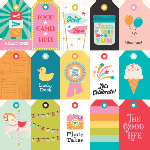 25 Pack Fun Times Double-Sided Cardstock 12"X12"-Tag Elements 5A0032BN-1H40B