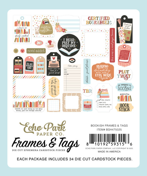 Echo Park Ephemera-Frames & Tags, Bookish - 5A0033ZB-1H5Q7