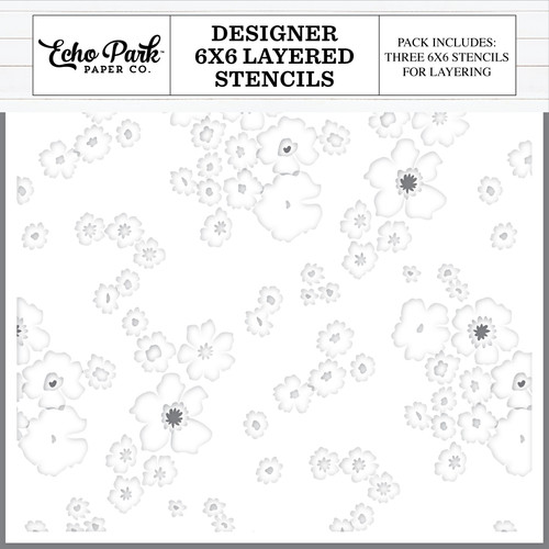 Echo Park Designer Layered Stencil 6"X6"-Jungle Floral - 5A0033PB-1H5G3 - 810192591701