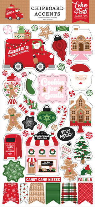 Echo Park Chipboard 6"X13"-Accents, Santa's Christmas Delivery - 5A0033MJ-1H5FT - 810179819613