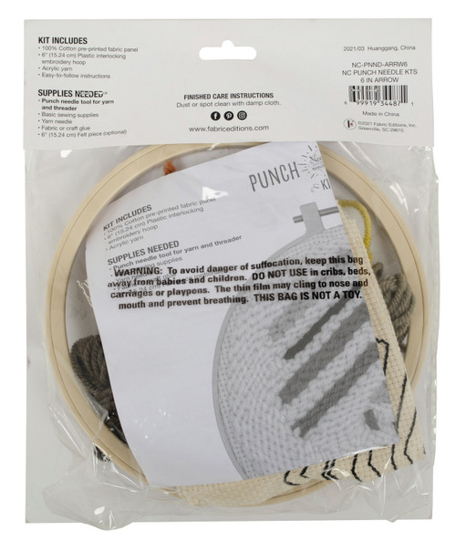 Fabric Editions Needle Creations Punch Needle Kit 6"-Arrow - 5A0033JK-1H57R Fabric Editions Needle Creations Punch Needle Kit 6"-Arrow - 5A0033JK-1H57R