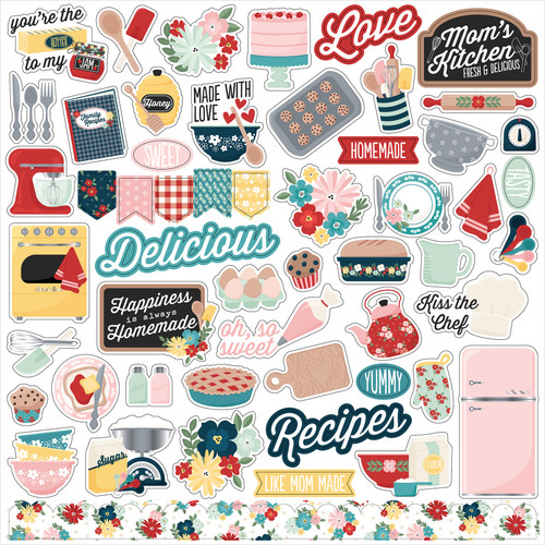 Mom's Kitchen Cardstock Stickers 12"X12"-Mom's Kitchen - 5A0033TJ-1H5JH - 810192592692
