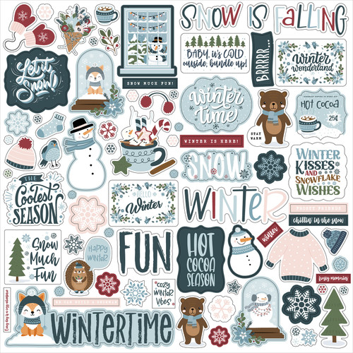 Winter Fun Cardstock Stickers 12"X12"-Winter Fun - 5A0033S2-1H5JK - 810192595921