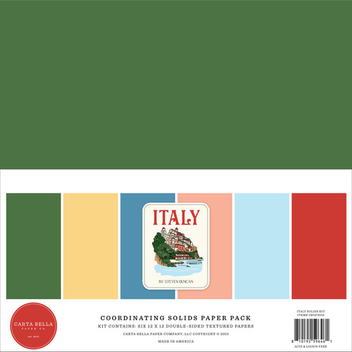 Carta Bella Solids Collection Kit 12"X12"-Italy - 5A0033W6-1H5LZ - 810192596461