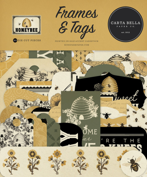 Carta Bella Cardstock Ephemera-Frames & Tags, Honey Bee - 5A0033HF-1H57J - 810192592104