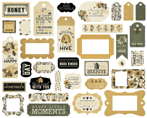 Carta Bella Cardstock Ephemera-Frames & Tags, Honey Bee - 5A0033HF-1H57J