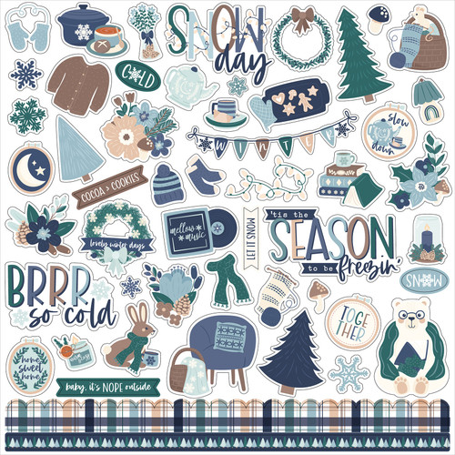 Snow Day Cardstock Stickers 12"X12"-Snow Day - 5A0033VV-1H5KL - 810192592883