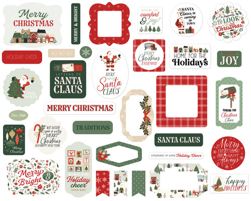 Carta Bella Cardstock Ephemera-Icons, Christmas Village - 5A0033KR-1H587