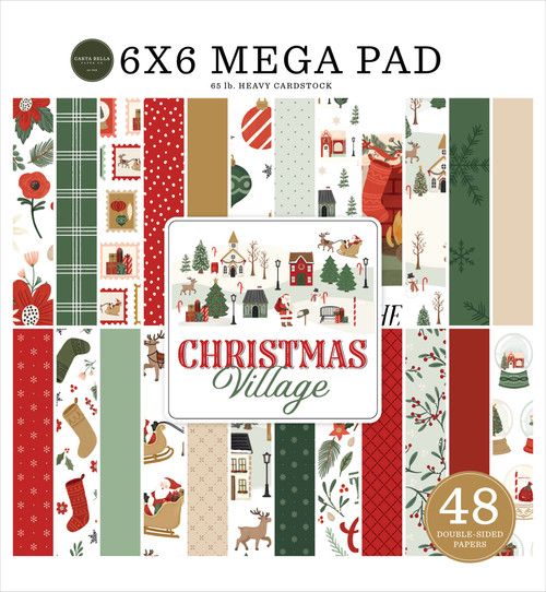 Carta Bella Double-Sided Cardmakers Mega Paper Pad 6"X6"-Christmas Village - 5A0033KF-1H591 - 810192593316