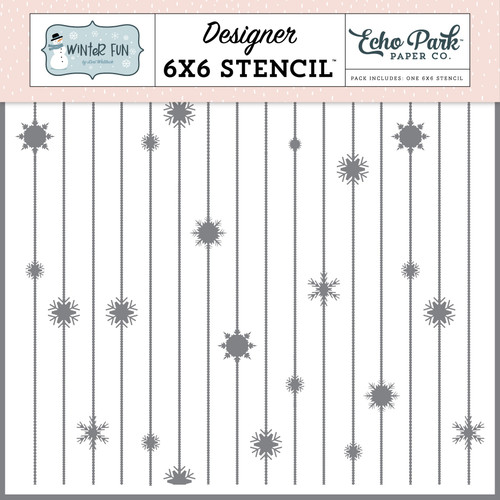 Winter Fun Stencil 6"X6"-Snowflake Strings - 5A0033VC-1H5KZ - 810192596737