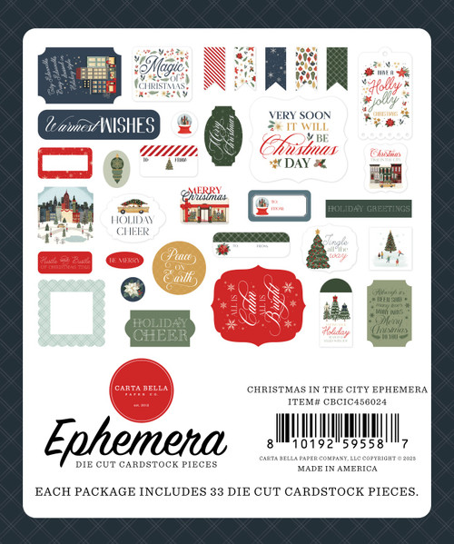 Carta Bella Cardstock Ephemera-Icons, Christmas In The City - 5A0033M6-1H595