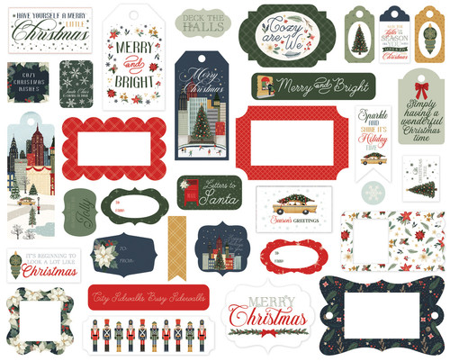 Carta Bella Cardstock Ephemera-Frames & Tags, Christmas In The City - 5A0033MB-1H59D