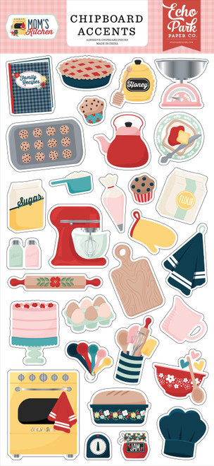 Echo Park Chipboard 6"X13"-Accents, Mom's Kitchen - 5A0033SH-1H5HP - 810192590032