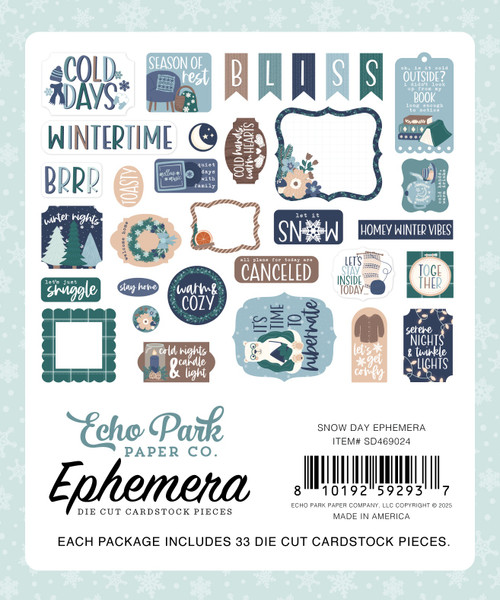 Echo Park Ephemera-Icons, Snow Day - 5A0033T0-1H5HL