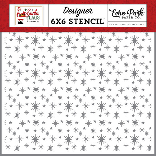 Santa Claus Stencil 6"X6"-Glistening Christmas Stars - 5A0033QK-1H5CC - 810192596751