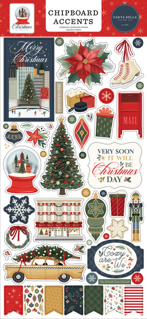 Carta Bella Chipboard 6"X13"-Accents, Christmas In The City - 5A0033M9-1H5B0 - 810179819897