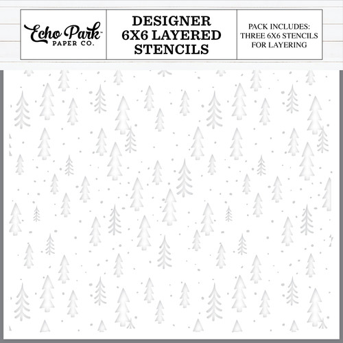 Echo Park Designer Layered Stencil 6"X6"-Winter Trees - 5A0033QQ-1H5BV - 810192591695