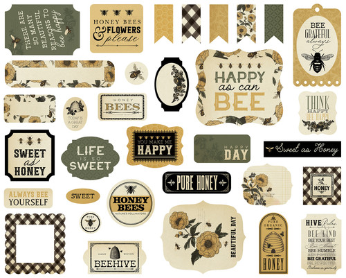 Carta Bella Cardstock Ephemera-Icons, Honey Bee - 5A0033HD-1H56W