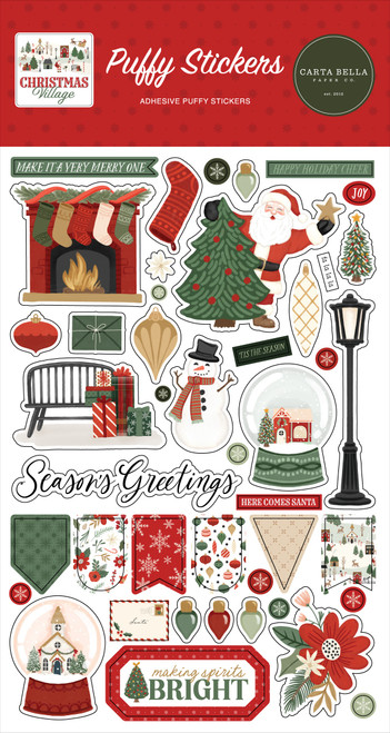 Carta Bella Puffy Stickers-Christmas Village - 5A0033KV-1H58X - 810179819804