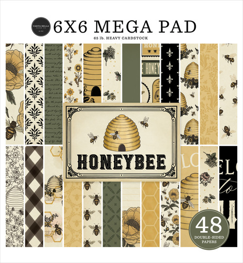 Carta Bella Double-Sided Cardmakers Mega Paper Pad 6"X6"-Honey Bee - 5A0033J7-1H574 - 810192592081