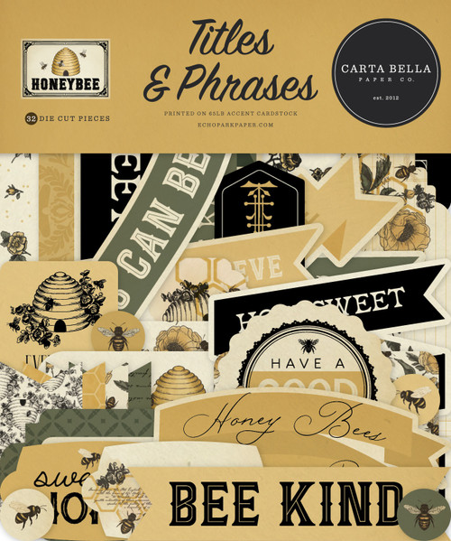 Carta Bella Cardstock Ephemera-Titles & Phrases, Honey Bee - 5A0033HV-1H57D - 810192592111