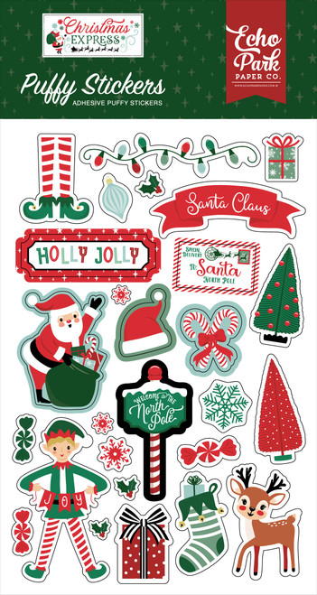 Echo Park Puffy Stickers-Christmas Express - 5A0033D1-1H53R - 810179819866