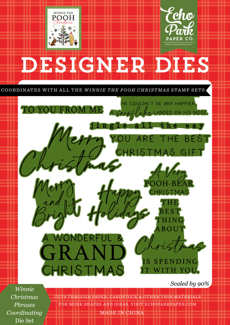 Echo Park Designer Medium Die Set-Winnie Christmas Phrases - 5A0033PN-1H5CX - 810192591497