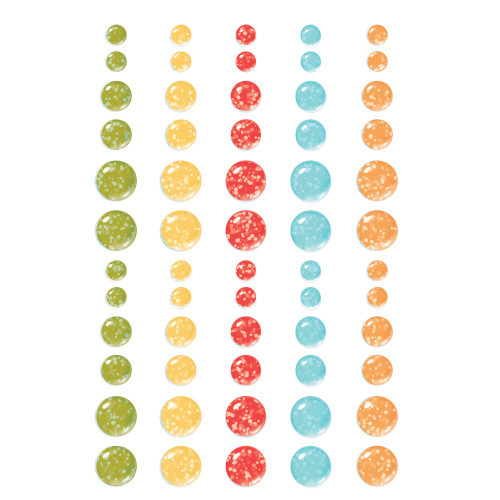 Simple Stories Glitter Enamel Dots 60/Pkg-Say Cheese Classic Pooh Birthday - 5A0032CB-1H408
