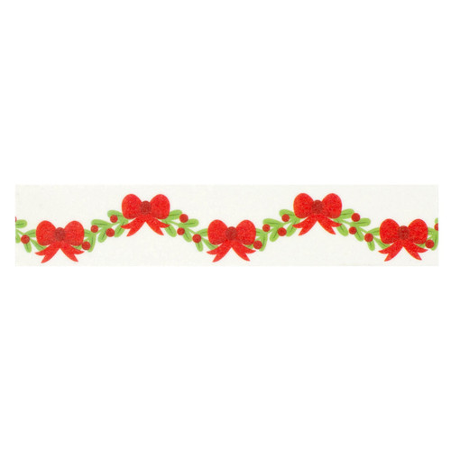 Santa's Christmas Delivery Washi Tape-Holly And Bows Garland - 5A0033R0-1H5D8