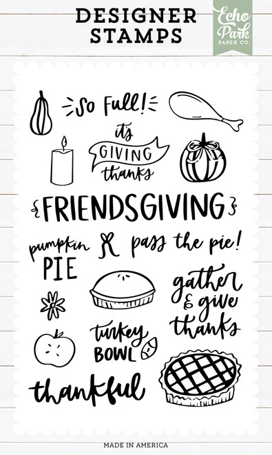 Echo Park Designer Stamp Set-Friendsgiving - 5A0033NN-1H5DD - 810192591657
