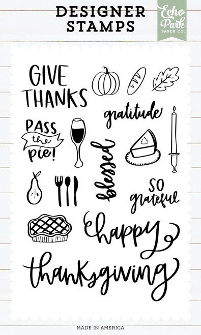 Echo Park Designer Stamp Set-Happy Thanksgiving - 5A0033PM-1H5D4 - 810192591640