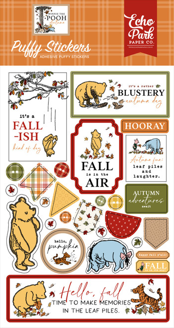 Echo Park Puffy Stickers-Winnie The Pooh Autumn - 5A0033C5-1H50H - 810179819439