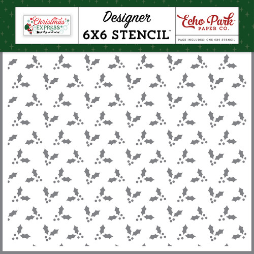 Christmas Express Stencil 6"X6"-Merry Christmas Mistletoe - 5A0033BP-1H51N - 810192593378