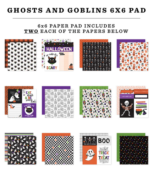 Echo Park Double-Sided Paper Pad 6"X6"-Ghosts And Goblins - 5A0033BS-1H51P