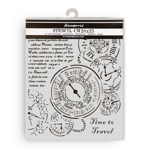 Stamperia Stencil 7.87"X9.84" -Venice City of Art Time to travel - 5A0031RW-1H3CH - 5993110044321