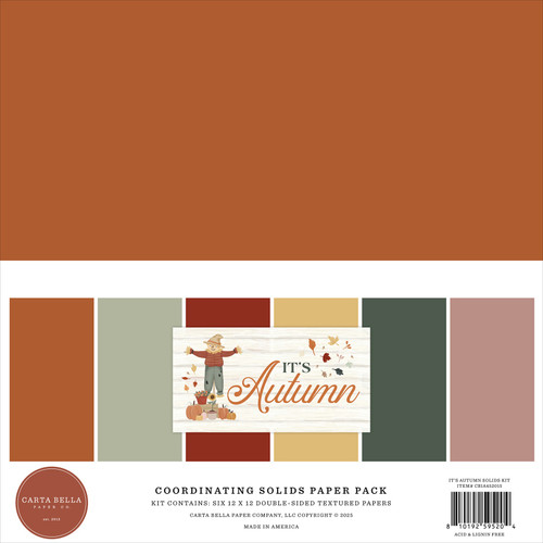 Carta Bella Solids Collection Kit 12"X12"-It's Autumn - 5A0033FH-1H55B - 810192595204