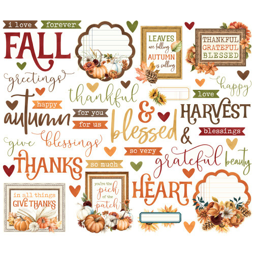 Simple Vintage Autumn Breeze Bits & Pieces Die-Cuts-Sentiment - 5A00328J-1H3XX