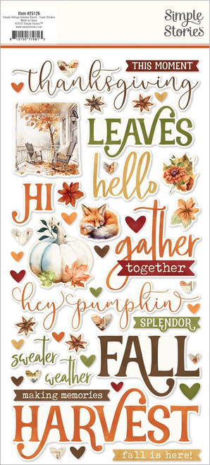 Simple Stories Foam Stickers-Simple Vintage Autumn Breeze 5A0032CL-1H3YK