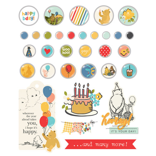 Simple Stories Decorative Brads-Say Cheese Classic Pooh Birthday - 5A0032BS-1H3Z9