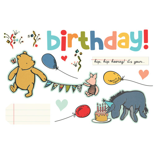 Simple Stories Simple Pages Page Pieces-Say Cheese Classic Pooh Birthday - 5A003295-1H3YT