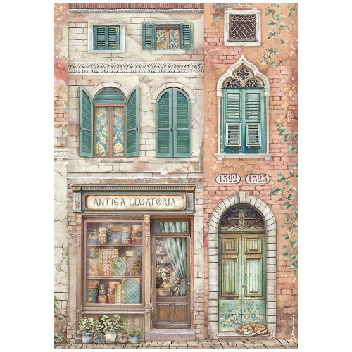 Stamperia Rice Paper Sheet A4-Venice City of Art Antica Legatoria - 5A0031S5-1H3D4 - 5993110044246