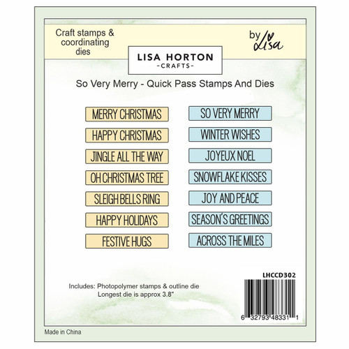Lisa Horton Crafts Stamps And Dies Set-So Very Merry Quick Pass 5A003278-1H3WW - 632793483311