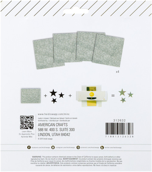 Heidi Swapp Mini Glitter Foil 6"X6"-Silver Glitter - 5A002WNJ-1GXHC