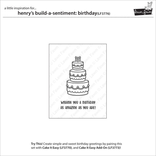Lawn Fawn Clear Stamps 4"X6"-Henry's Build-A-Sentiment: Birthday - 5A0032HF-1H46S Lawn Fawn Clear Stamps 4"X6"-Henry's Build-A-Sentiment: Birthday - 5A0032HF-1H46S