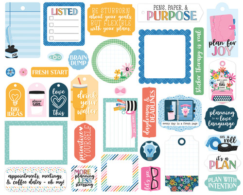 Echo Park Ephemera-Frames & Tags, Plan On It - 5A0033ZT-1H5R2