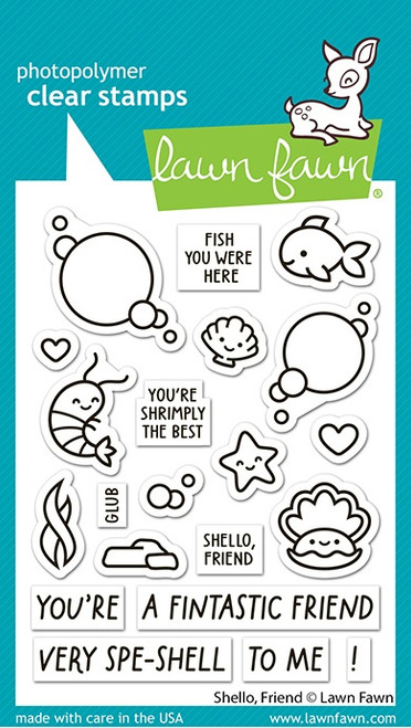 2 Pack - Lawn Fawn Clear Stamps 3"X4"-Shello, Friend - 5A0032JH-1H46V - 783385671743