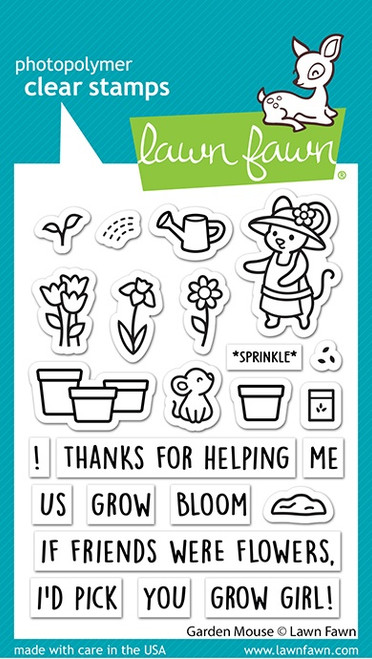2 Pack - Lawn Fawn Clear Stamps 3"X4"-Garden Mouse - 5A0032HP-1H47J - 789554581172