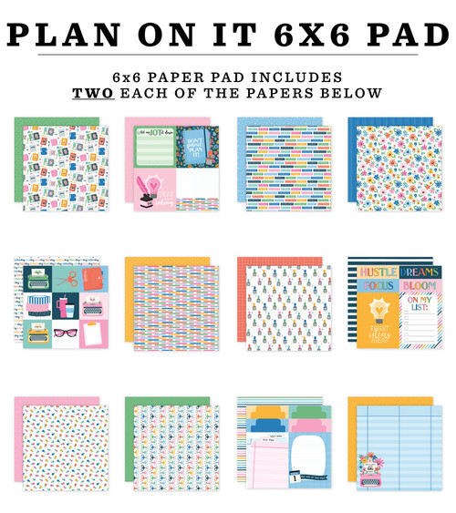 3 Pack - Echo Park Double-Sided Paper Pad 6"X6"-Plan On It - 5A00340H-1H5PD