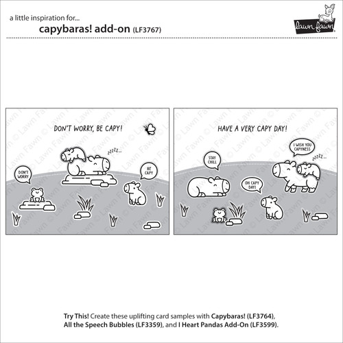 Lawn Fawn Clear Stamps 3"X2"-Capybaras! Add-On - 5A0032HW-1H484 Lawn Fawn Clear Stamps 3"X2"-Capybaras! Add-On - 5A0032HW-1H484