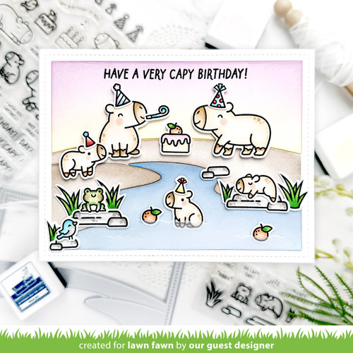 Lawn Fawn Clear Stamps 3"X2"-Capybaras! Add-On - 5A0032HW-1H484 Lawn Fawn Clear Stamps 3"X2"-Capybaras! Add-On - 5A0032HW-1H484